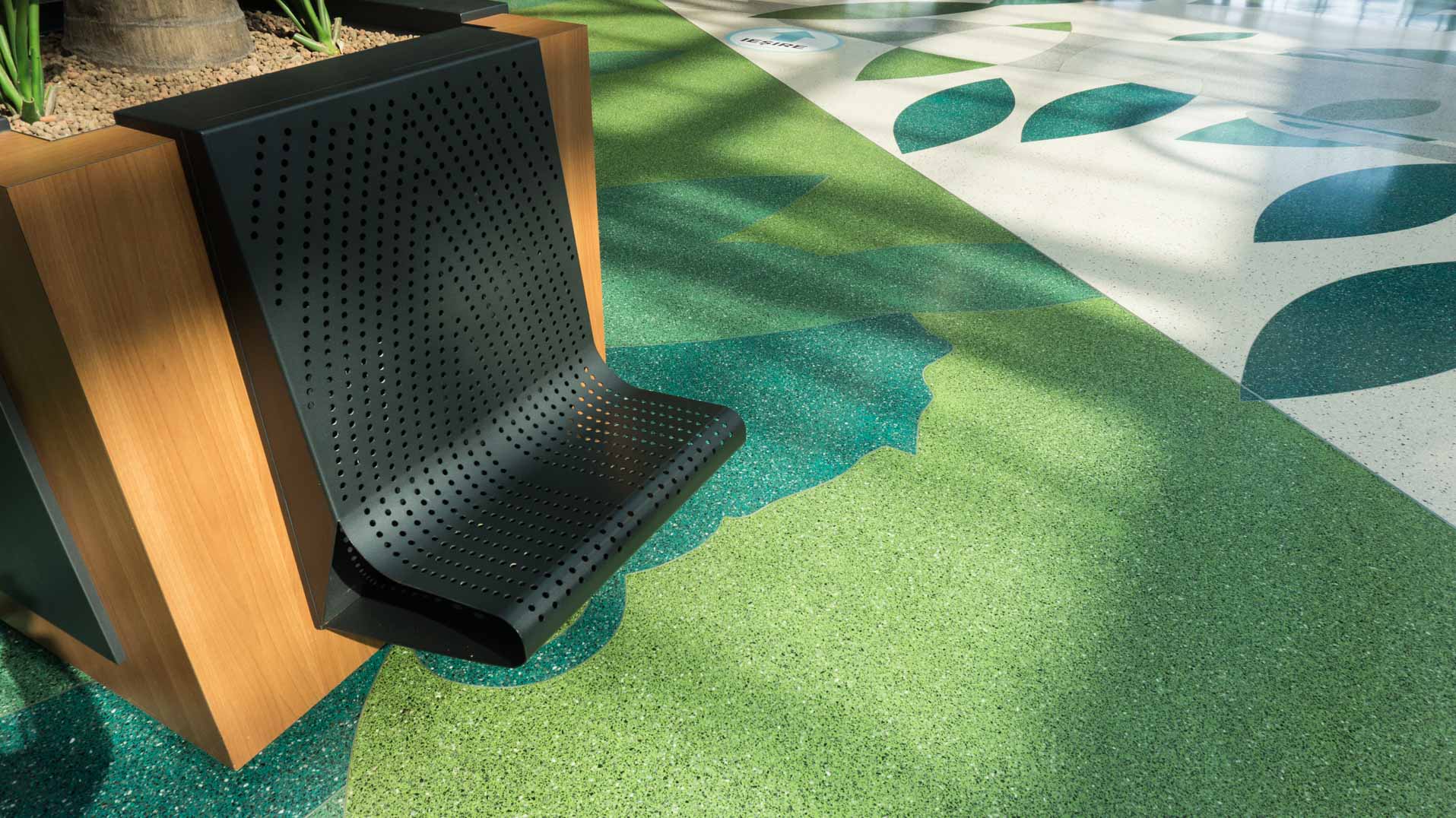 green color terrazzo flooring