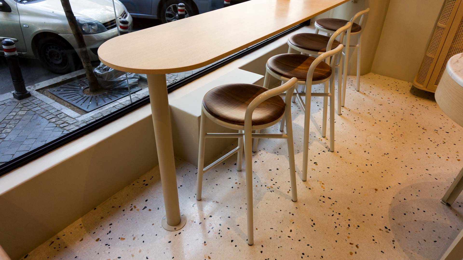 velocita ice cream shop terrazzo flooring