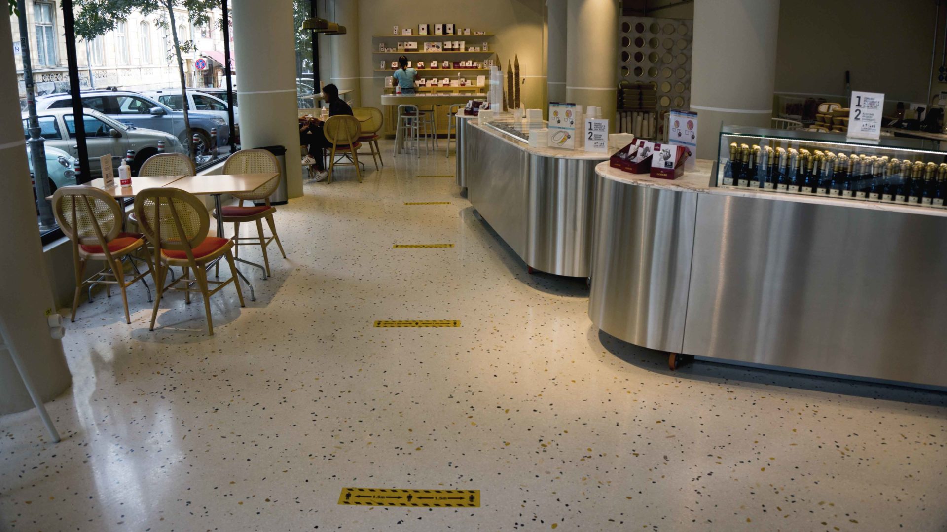 velocita ice cream shop terrazzo flooring