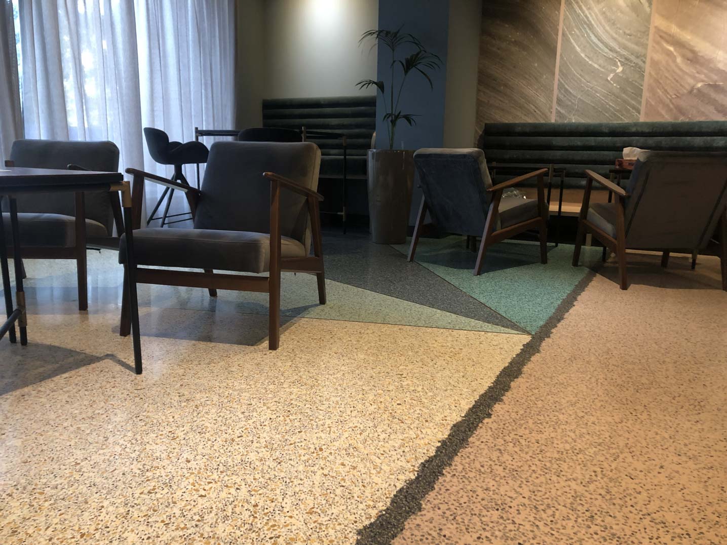 epoxy terrazzo installation in residential