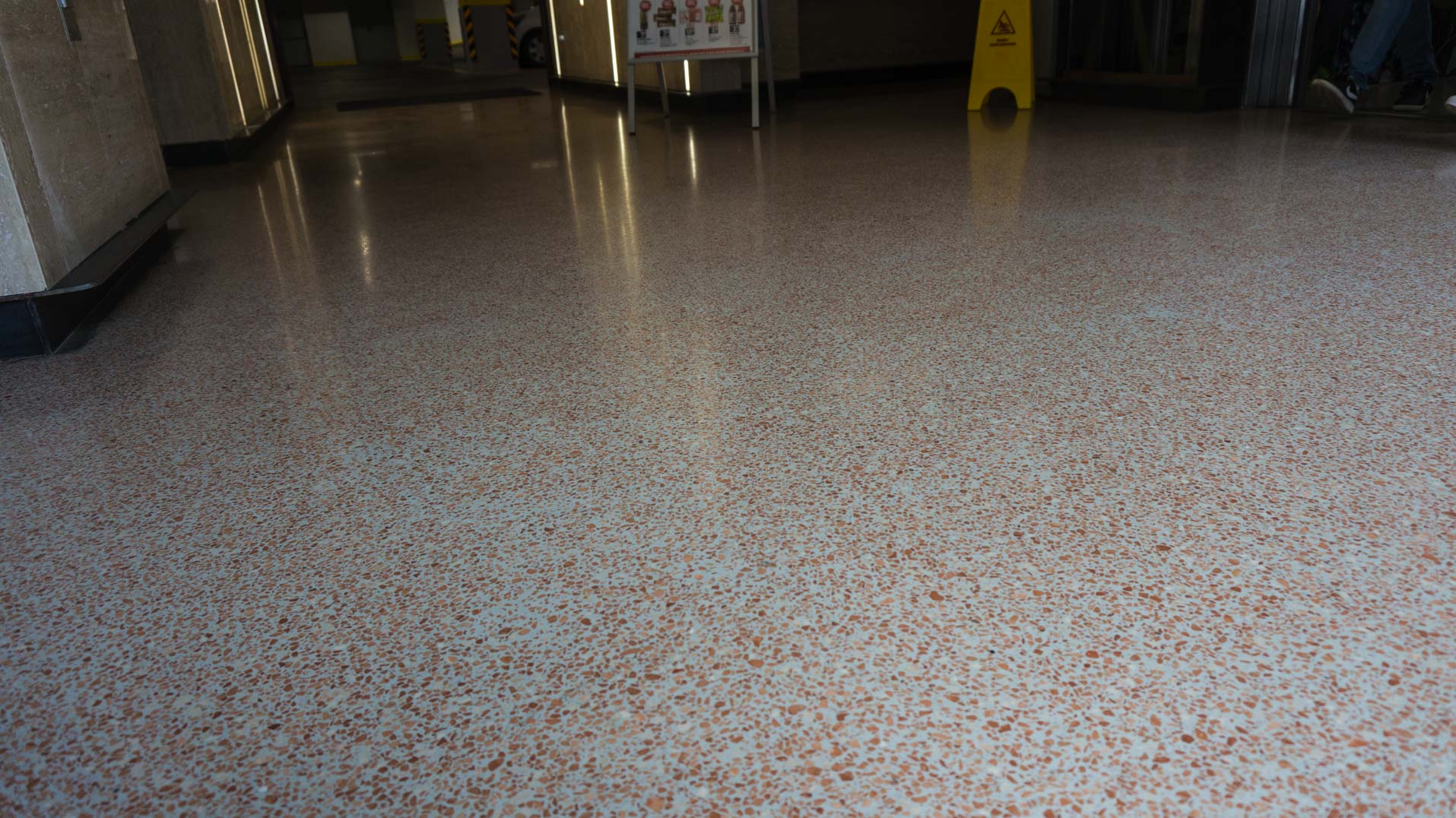 grey and brown terrazzo