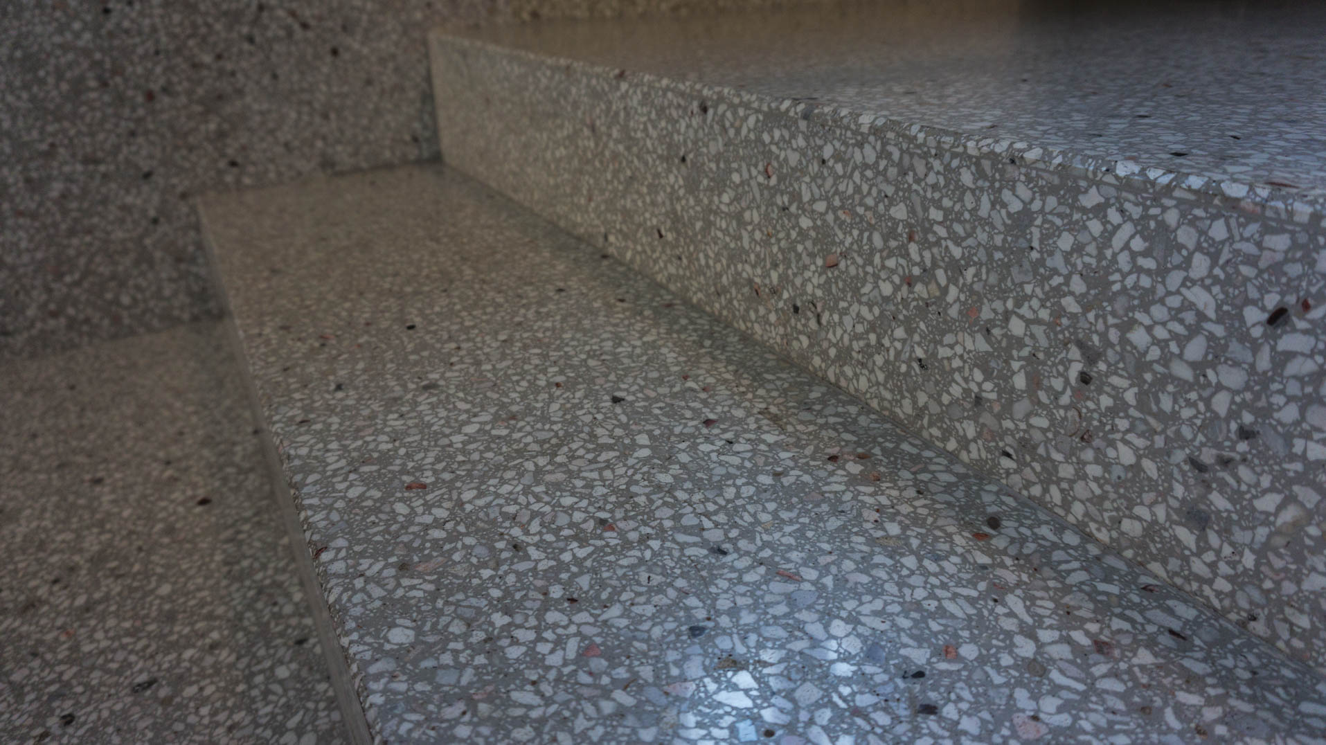light grey epoxy terrazzo stairs