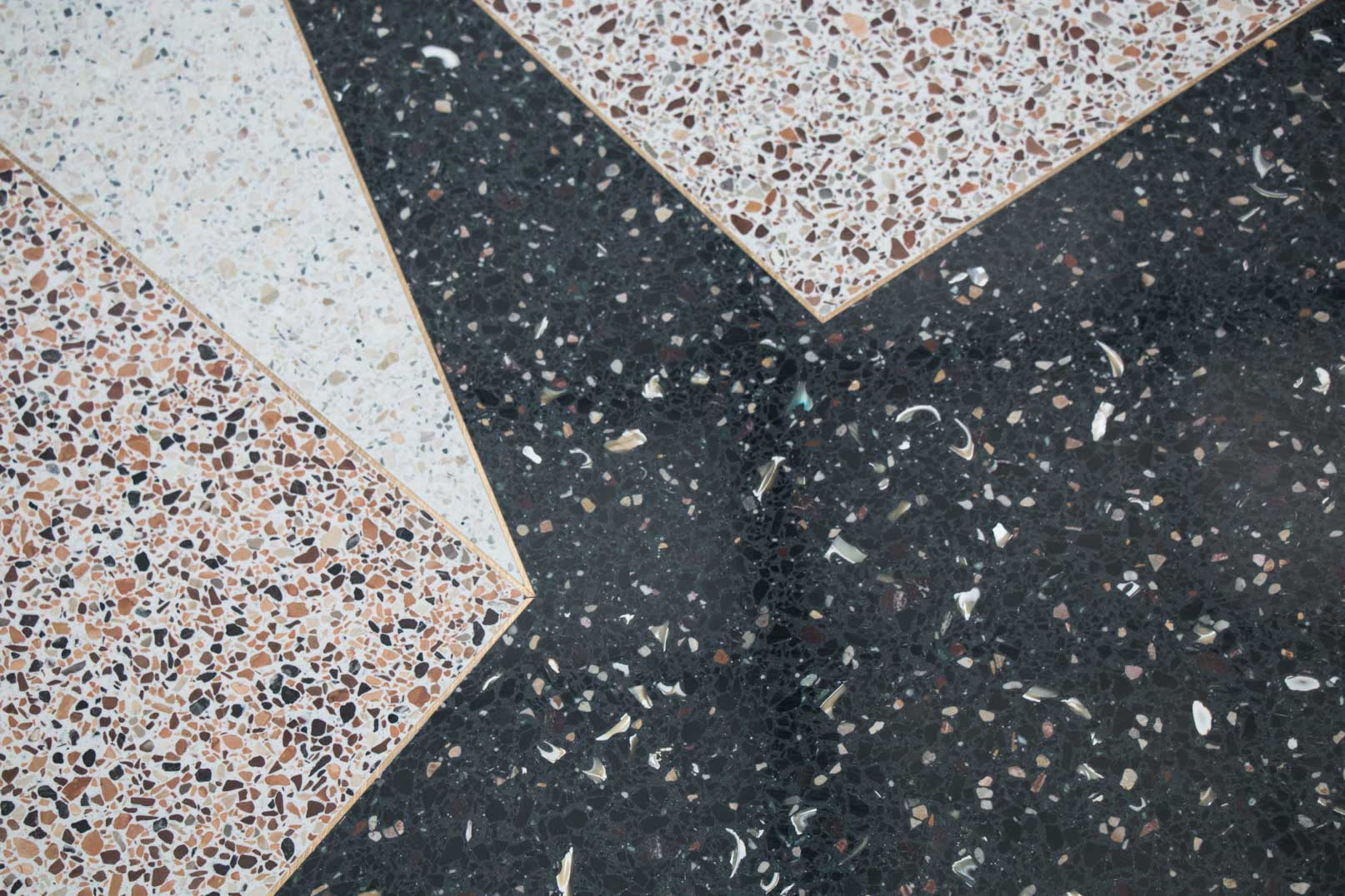 mother of pearl into terrazzo