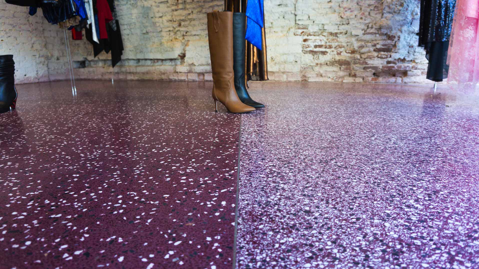 terrazzo red color