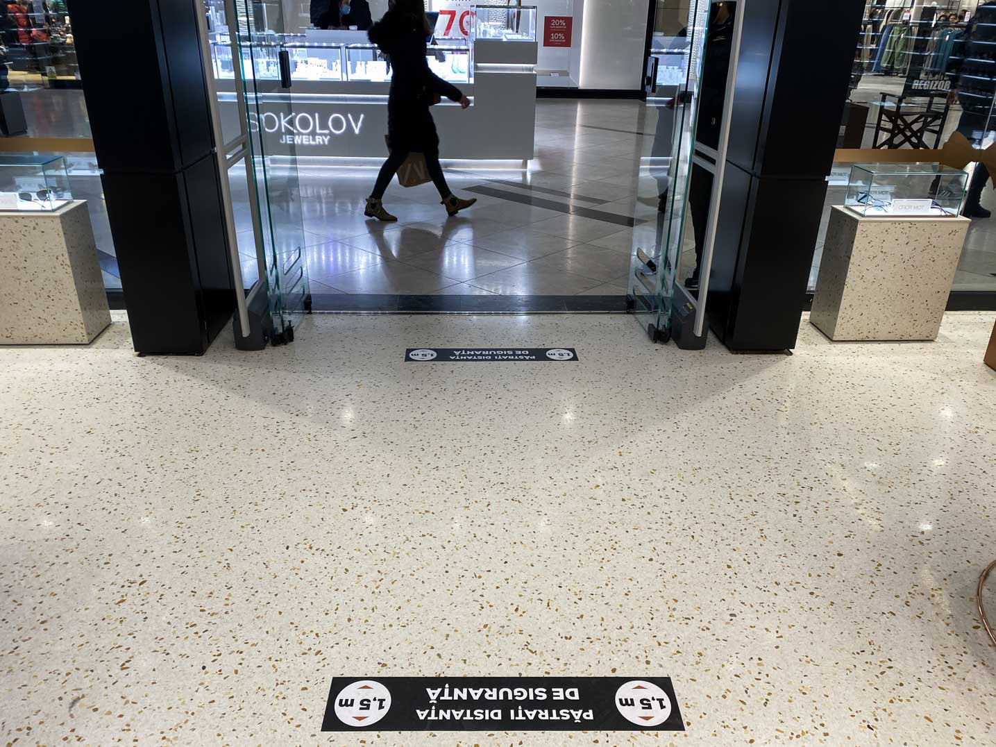 white terrazzo flooring