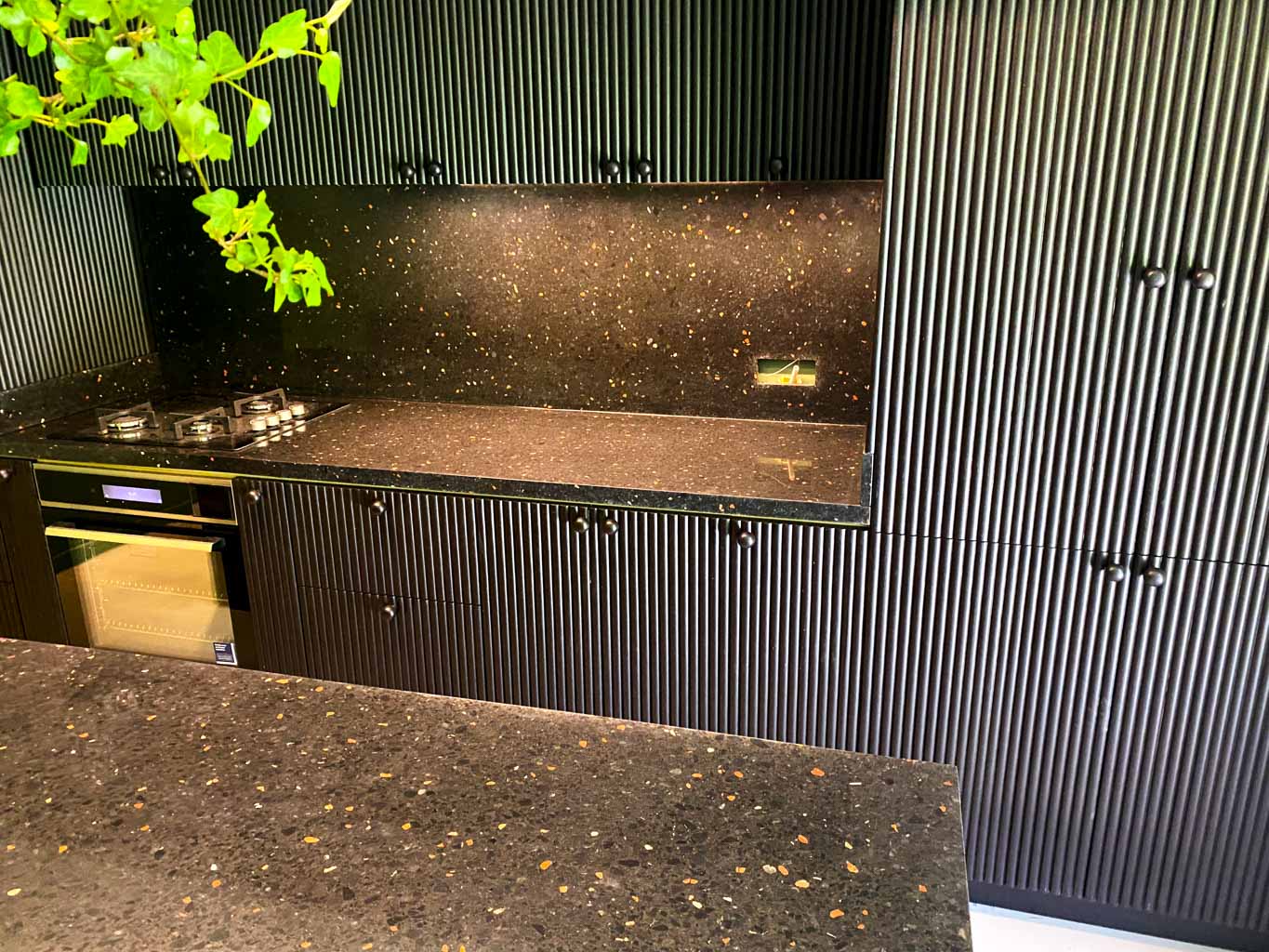 black terrazzo in the kitchen