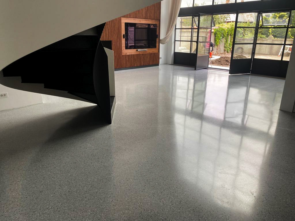 grey terrazzo in modern house