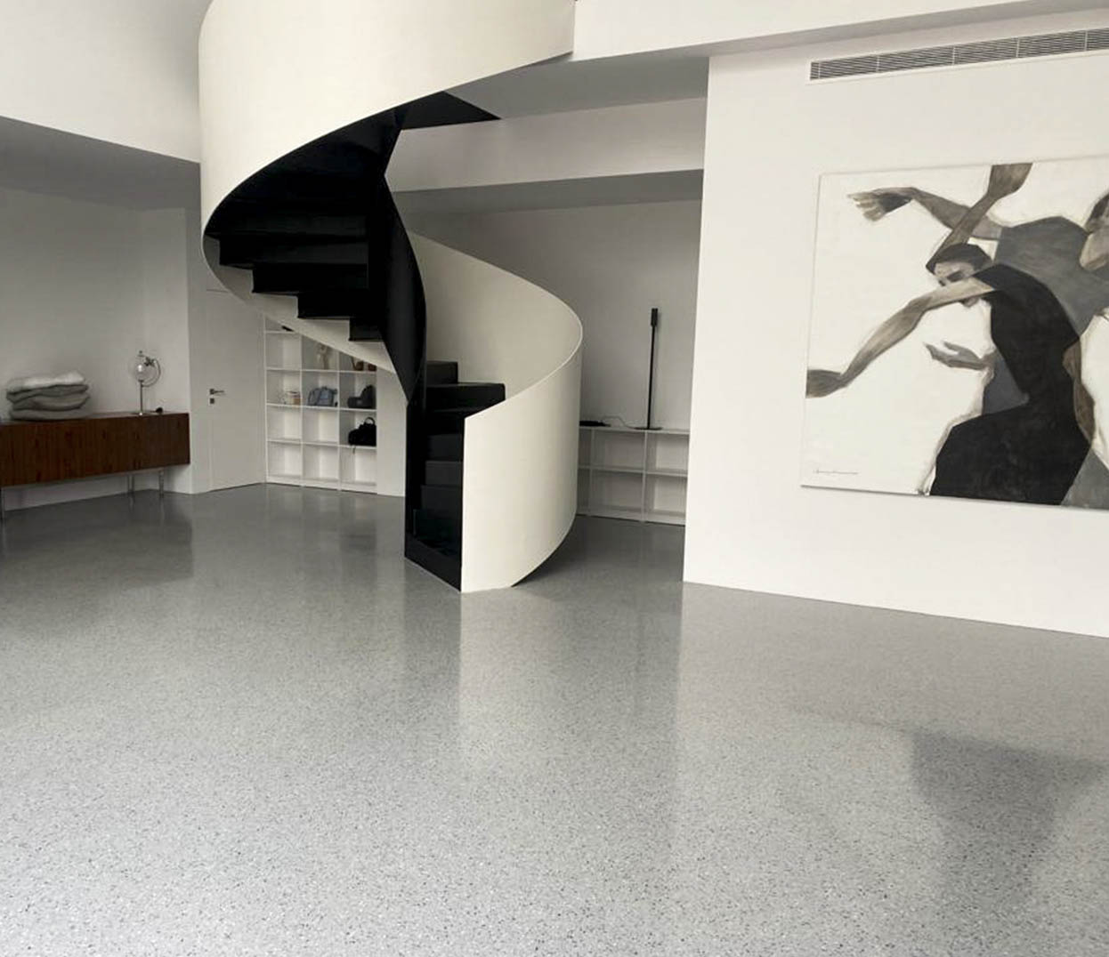 terrazzo flooring in the living room