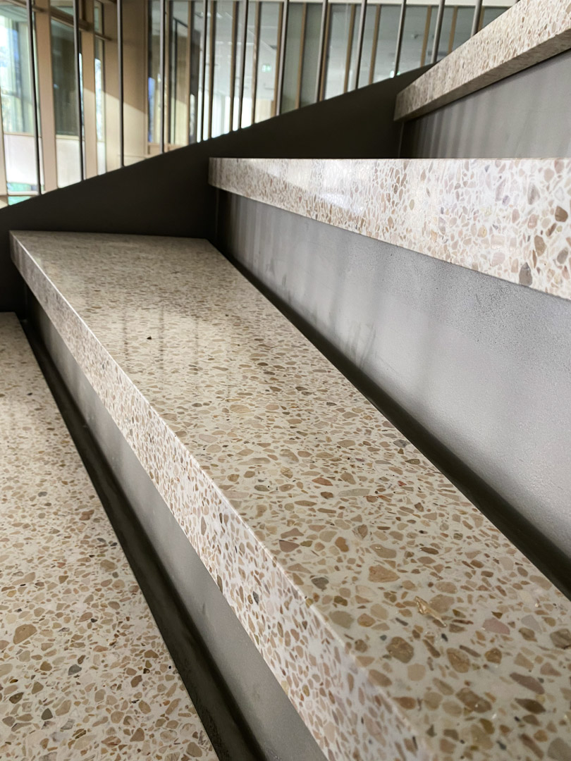 staircase detail from terrazzo in the tandem office building