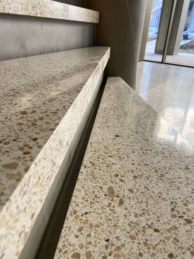 terrazzo precast stair step