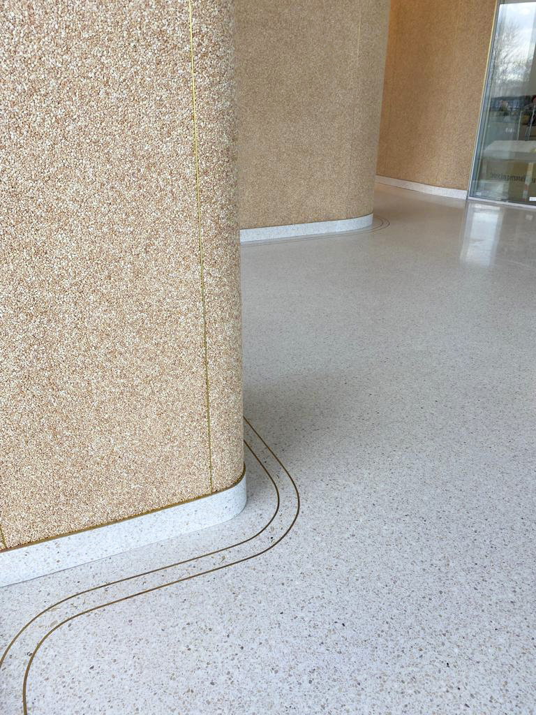 terrazzo brass and curve shape